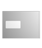 Briefumschlag DIN C4 (Lasche an der breiten Seite), haftklebend mit Fenster, einseitig 1/0 schwarz-/weiß bedruckt
